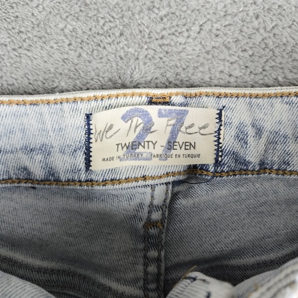 FP We The Free Jeans Women 27‎ Acid Wash Indigo High Rise Skinny Cigarette NEW - Picture 12 of 13